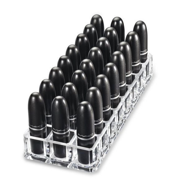 Acrylic Lipstick Organiser &amp; Beauty Care Holder Provides 24 Space Storage (Clear)