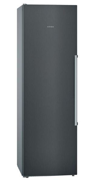 Siemens 346L iQ500 60cm Upright Single door Fridge Brushed black steel anti-fingerprint