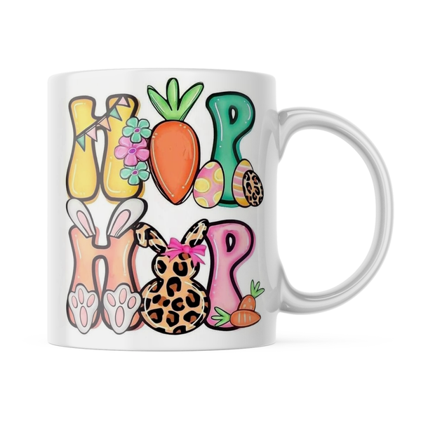 Ceramic Hip Hop Bunny Mug - White - 11 OZ
