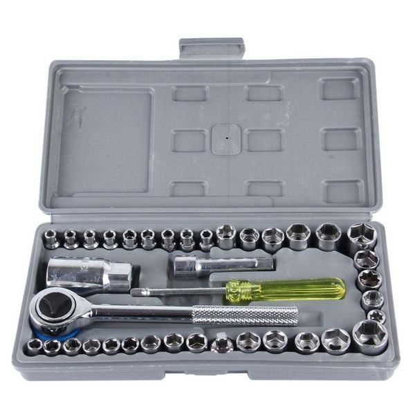 40 Pieces 1/4" And 3/8" Combination Socket Wrench Set