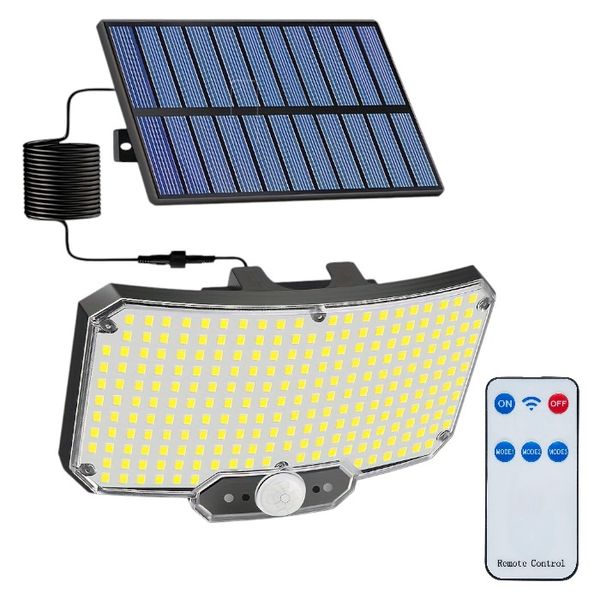 234 LED - Solar-Powered Light With Remote Control - Black