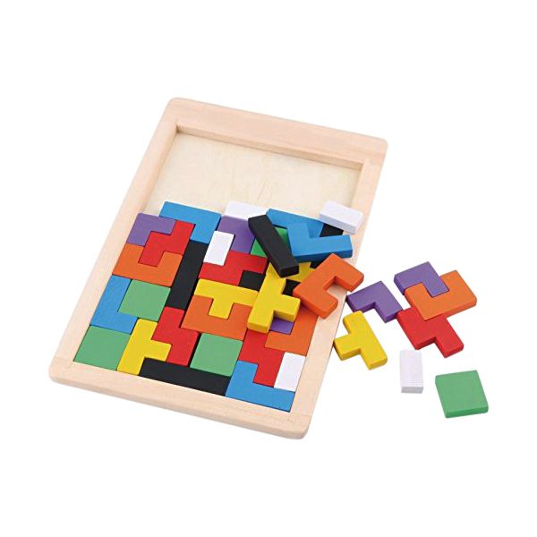 40-Piece Wooden Jigsaw Tetris Puzzle
