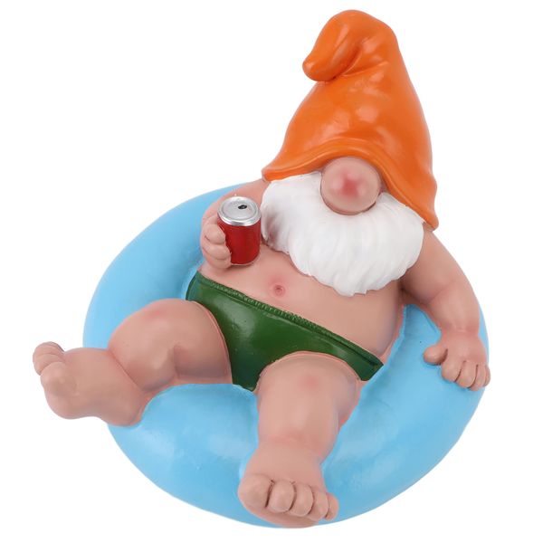 Pool Floater Gnome Statue, Resin Funny Garden Floating Gnome for Outdoor