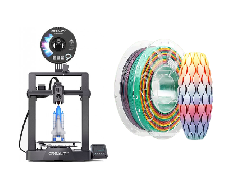 Creality Ender-3 V3 KE 3D Printer for Professionals + Rainbow PLA Filament