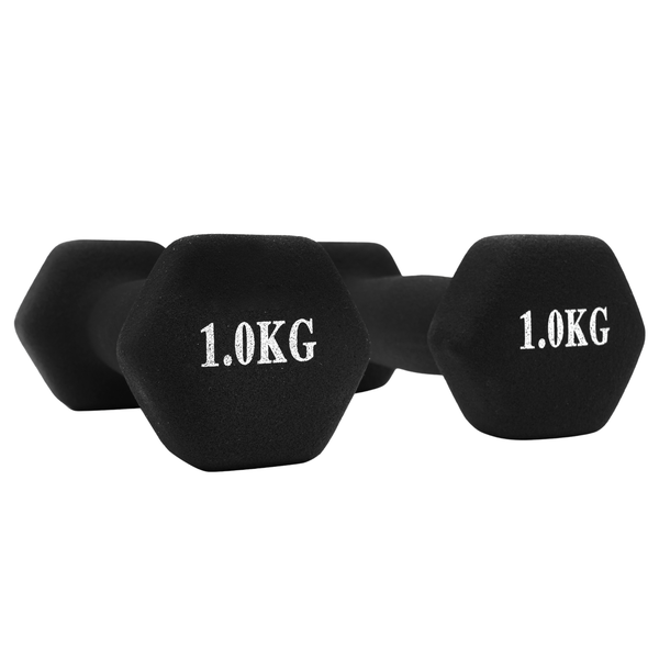 Neoprene Hex Dumbbell 1-10kg - Anti-Roll, Non-Slip - Dual Coated Tec - Pair