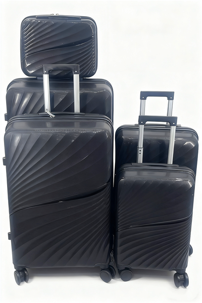5 Pieces set Hard Outer Shell 30 inch Luggage Suitcase Black Blue ABS