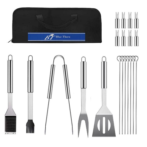 Bluethorn 20 Piece Stainless Steel Braai and Grill Utensil Set
