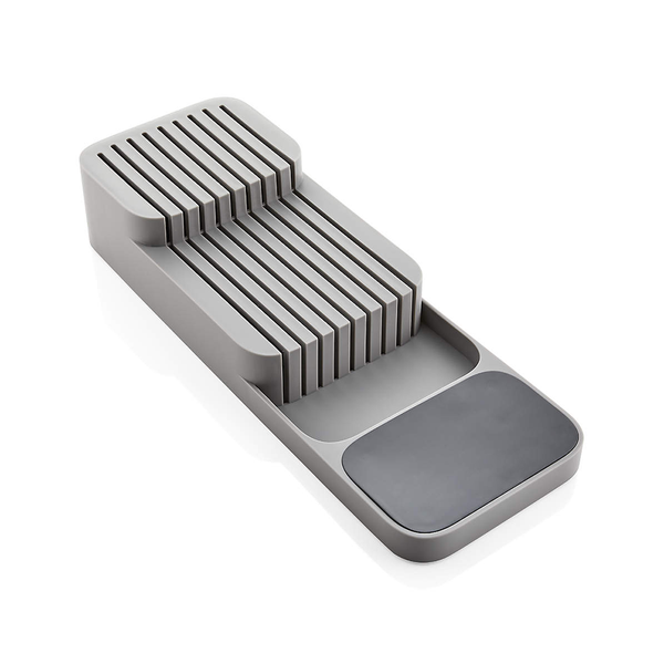 Grey 2 Tier Knife Drawer Tray Organizer