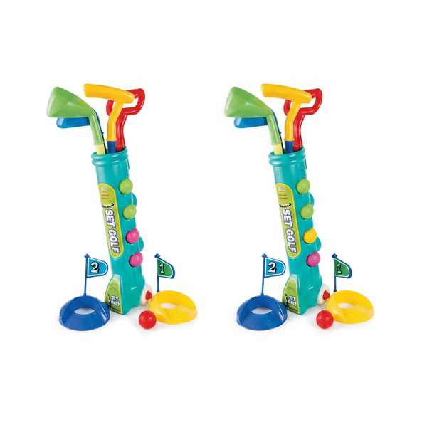 Toy Golf Set for Kids with Plastic Clubs and Accessories - 2 Pack