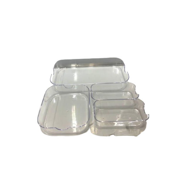 4 Piece Drawer Organisers Set: Clear Plastic Organizers for Clutter-Free Living