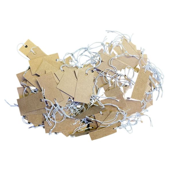 Brown Paper Tags Price Tags With String 200 Pieces 3X4 Cm