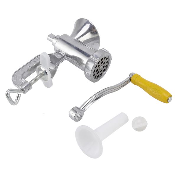 Meat Grinder Small Aluminum Alloy Silver Manual Meat Stuffer Sausage Maker