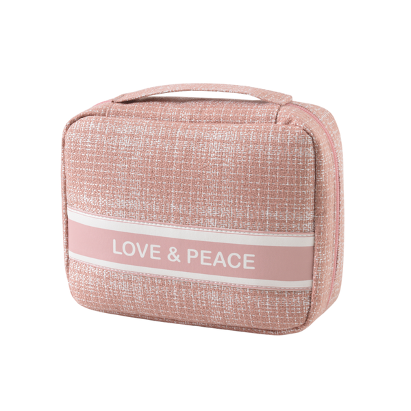 Soft-Touch Travel Cosmetic and Toiletry Bag - Pink