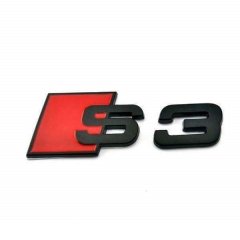 Audi S3 Matt Black Style 3D Trunk Logo Badge(AD-S3-MBK)