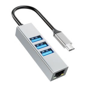 VIZIA USB-C/Type-C to Gigabit Ethernet RJ45 &amp; 3 x USB 3.0 Adapter