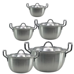 Pot Set 10Piece Stylo Round Pot2, Pot3, Pot4, Pot5, Pot6 Aluminum