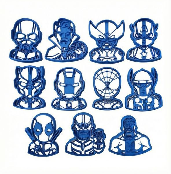 Superhero Cookie Cutter Set - 11 Characters, 6cm