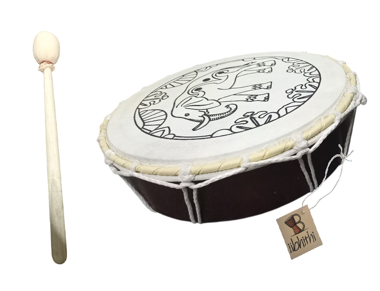 Shaman Hand Held Goatskin Drum By iibhithi With Beater Stick - 25cm round