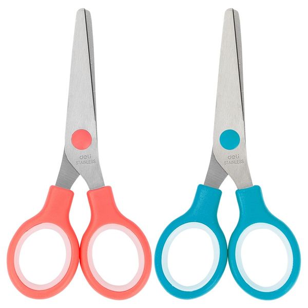 Deli School Scissors 132mm Orange &amp; Green
