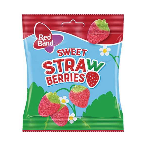 Red Band - Sweet Strawberries Sweets - 4 x 100g