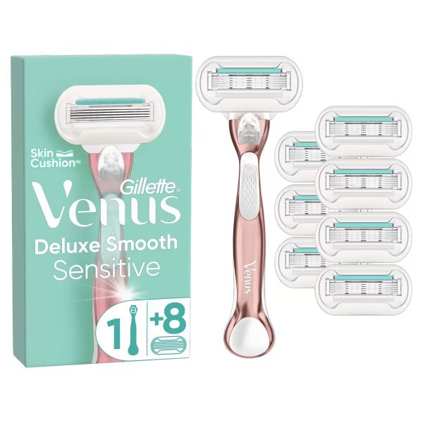Gillette Venus Deluxe Smooth Sensitive Razor + 8 Blades