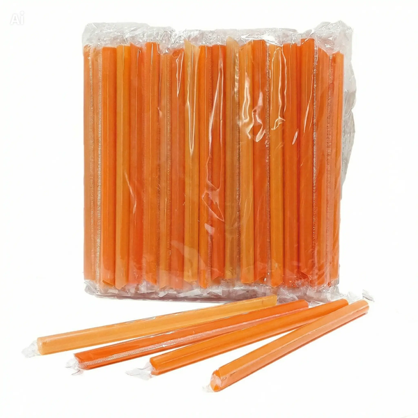 Milkshake Straw Mega 14mm Orange (100 Pack)
