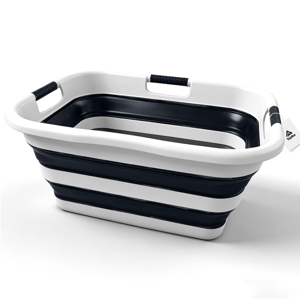 Topika Collapsible Laundry Basket &amp; Washing Tub, 45L Foldable Basin blue