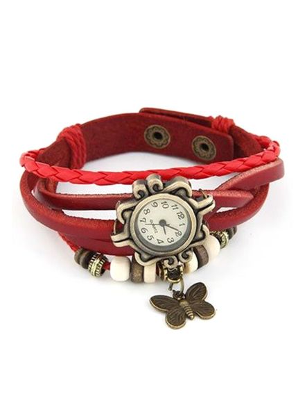 Butterfly Bracelet Watch for Ladies(Red)
