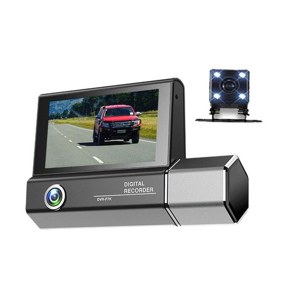 3 Camera Lens Car DVR Dash Cam 170 HD 1296P Night Vision