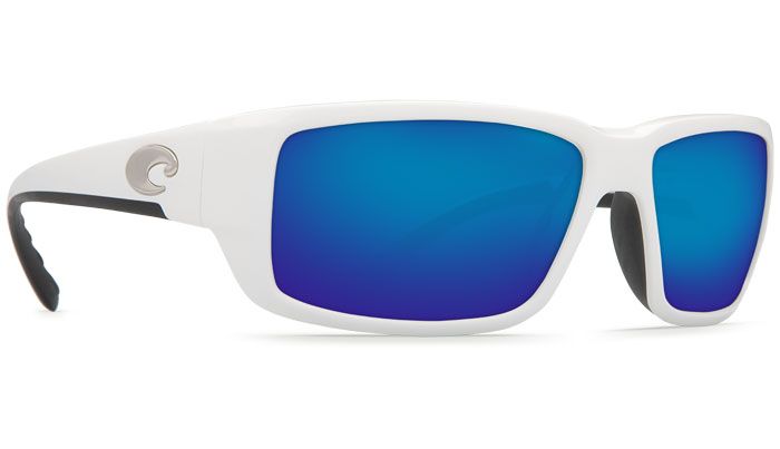 Costa Fantail 580G Sunglasses - White Frame with Blue Mirror Lens