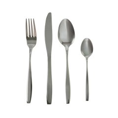 George &amp; Mason - Nina Modern Edge 16 Piece Cutlery Set - Shiny Silver