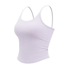 Waist-Pleated Suspender Sports Bra Vest - Licac Purple