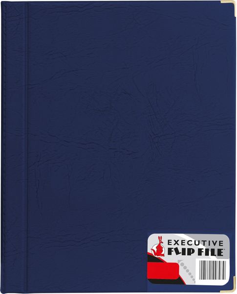 Flip File Executive Leather Look 50 Pocket File