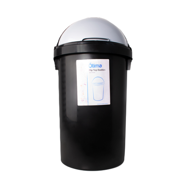 Kitro Black &amp; Grey Lid Dustbin 50l Flip Top