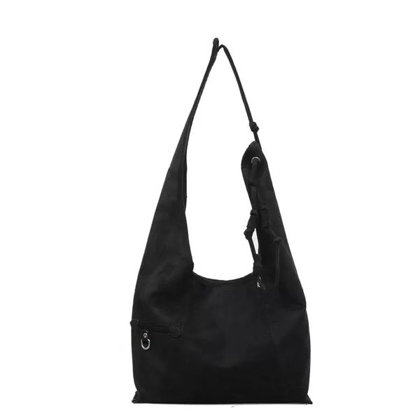 Women's Suede Casual Hobo Bag Black Tote Handbag
