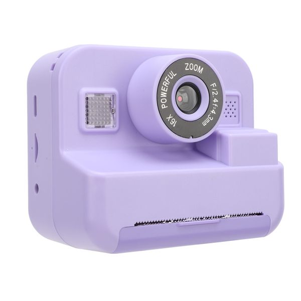 Instant Print Digital Camera 2.4 Inch IPS 12MP Portable Purple