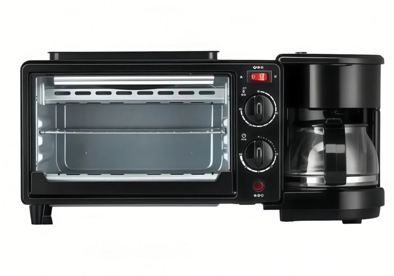 3-in-1 Breakfast Station with Coffee Maker and Toaster Oven