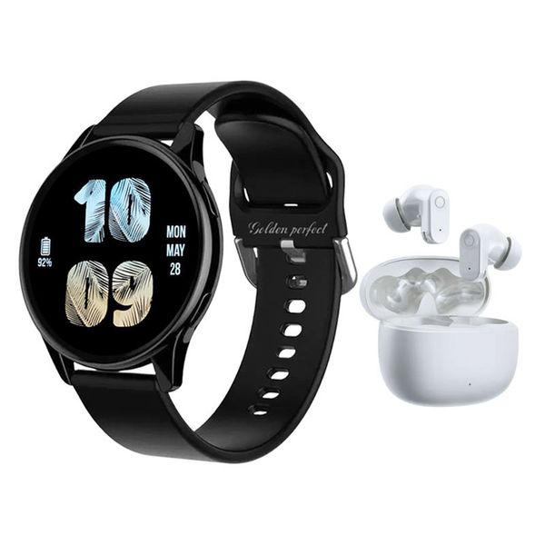 Men's Smartwatch &amp; Bluetooth Earphones - Black Tech Trend Edition