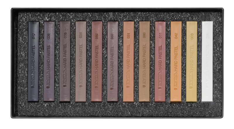 Lyra Polycrayons Pastels - 12 Brown Tones in Box