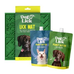 Dog Lick 1KG Peanut Butter with Lick Mat for Dogs Combo Pack (2 x 500g)
