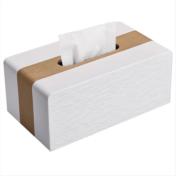 Issue Box Cover Pu Tissue Box Covers Rectangular Tissue Holder White