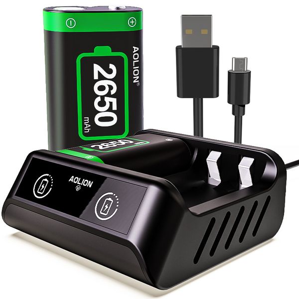 Dual 2650mAh Rechargeable Battery Pack for Xbox One/Series Controllers