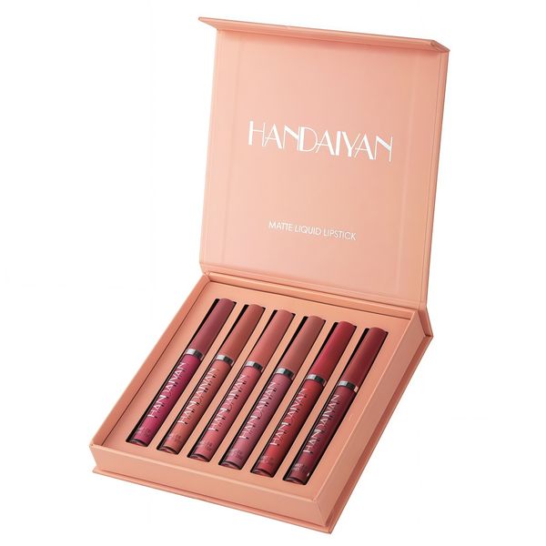 6-Pack Matte Liquid Lipstick Set, Velvet Finish Lip Makeup Kit