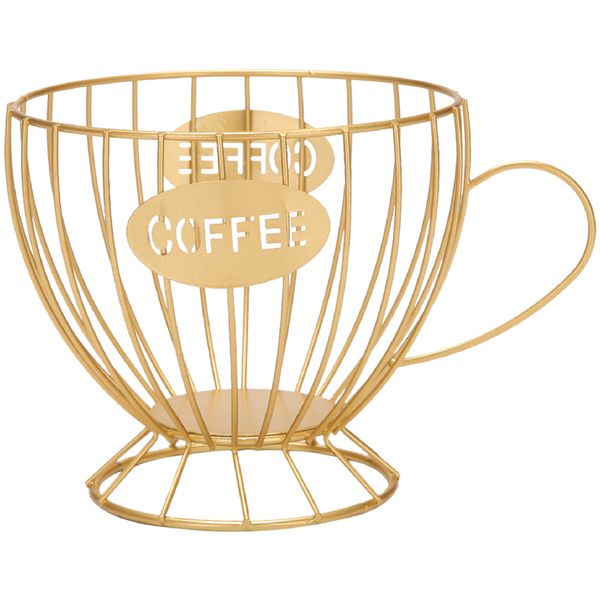 Coffee Capsule Storage Basket Coffee Pod Coffee Pod Holder (Gold)