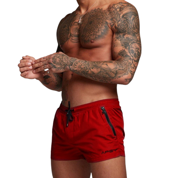Gym Shorts Training Shorts For Men Quick Dry Tight Fit Sports Shorts - Red
