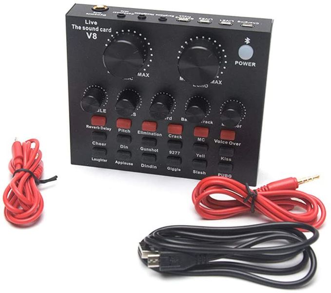V8 Sound Card With Studio Recording Microphone Kit