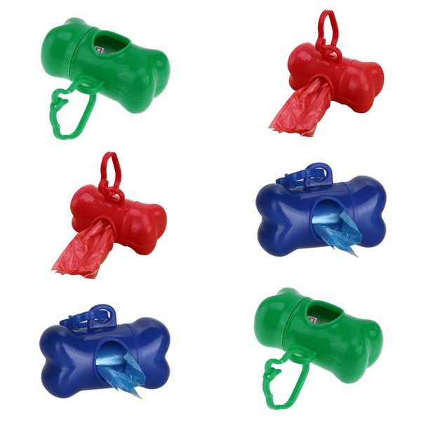 Dog Poop Poo Bags Holder Set for Pet Walking - 2 x Blue, 2 x Red, 2 x Green