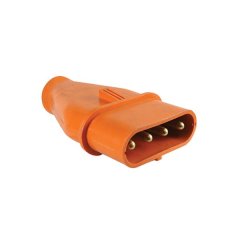 Ampco - 400/500VAC 63A 3P+E DIN Flat Oval Plug Aluminium