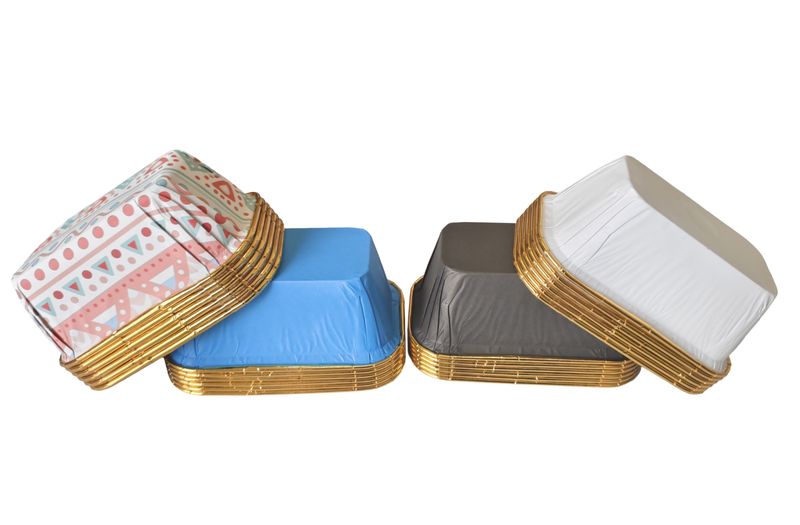 24Pack Rectangular Foil Cupcake Liners - Mini Loaf Baking Cups