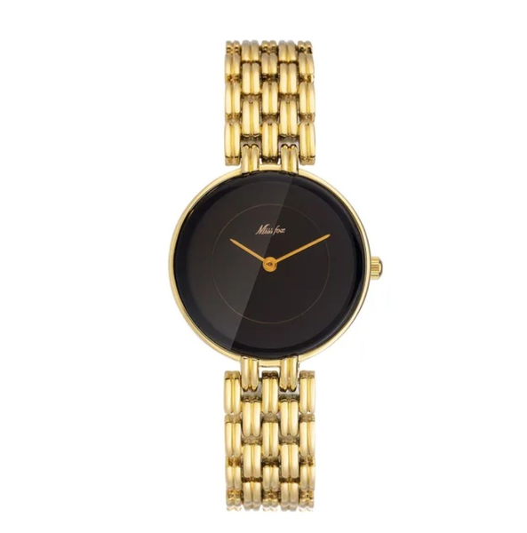 Knit Band Stainless Steel Gold Watch For Women